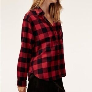 Madewell Flannel Oversized Boyfriend Shirt in Buffalo Check XXS